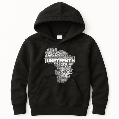 Juneteenth June 19 1865 Africa Word Cloud Art Kids Hoodie