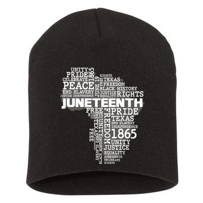 Juneteenth June 19 1865 Africa Word Cloud Art Short Acrylic Beanie