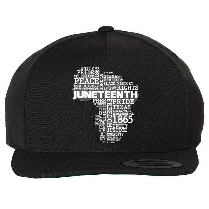 Juneteenth June 19 1865 Africa Word Cloud Art Wool Snapback Cap