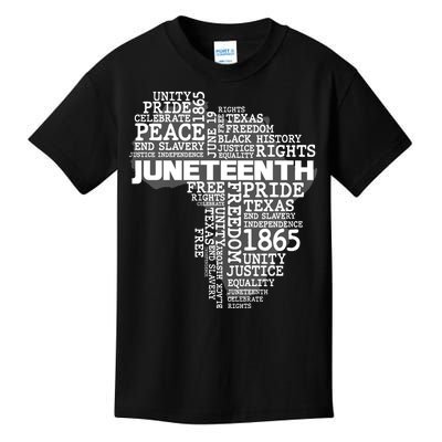 Juneteenth June 19 1865 Africa Word Cloud Art Kids T-Shirt