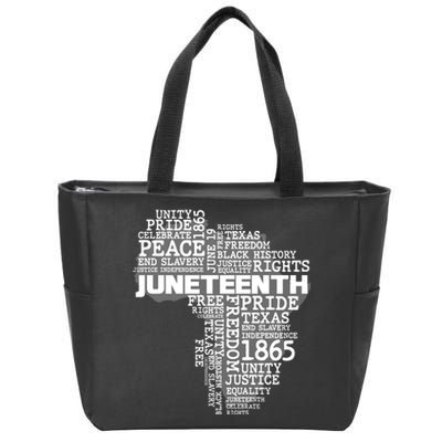 Juneteenth June 19 1865 Africa Word Cloud Art Zip Tote Bag