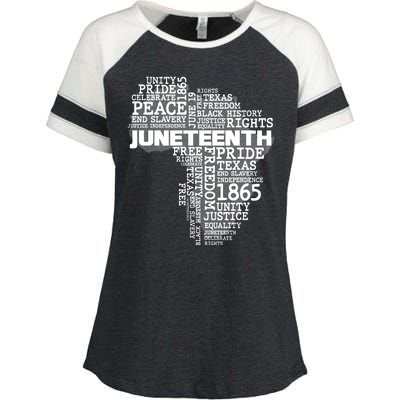 Juneteenth June 19 1865 Africa Word Cloud Art Enza Ladies Jersey Colorblock Tee