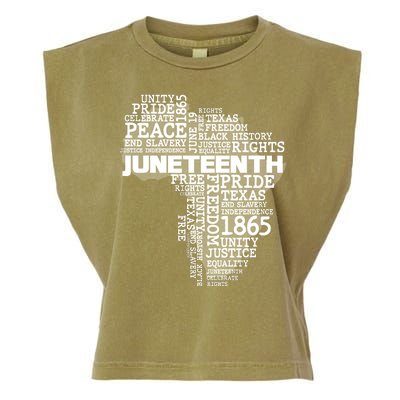 Juneteenth June 19 1865 Africa Word Cloud Art Garment-Dyed Women's Muscle Tee