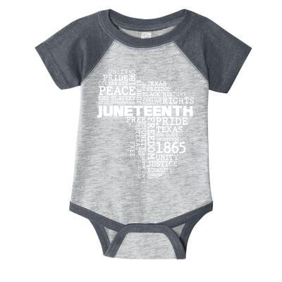 Juneteenth June 19 1865 Africa Word Cloud Art Infant Baby Jersey Bodysuit