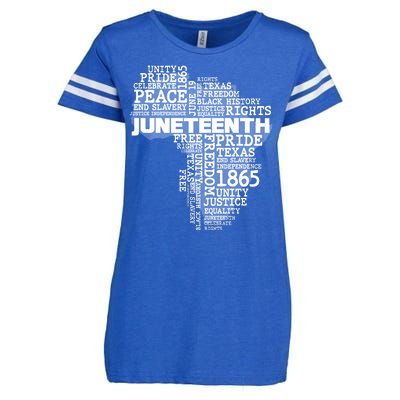 Juneteenth June 19 1865 Africa Word Cloud Art Enza Ladies Jersey Football T-Shirt