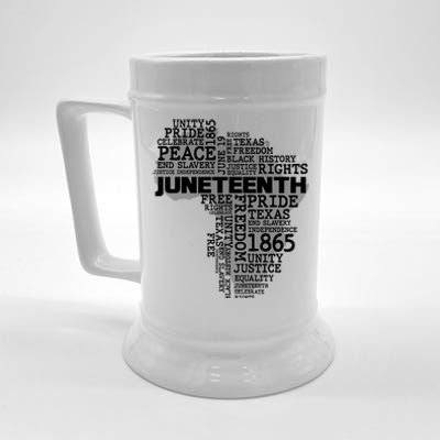 Juneteenth June 19 1865 Africa Word Cloud Art Beer Stein