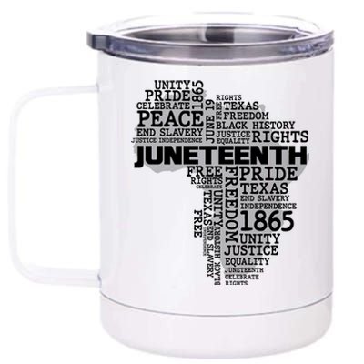 Juneteenth June 19 1865 Africa Word Cloud Art 12 oz Stainless Steel Tumbler Cup