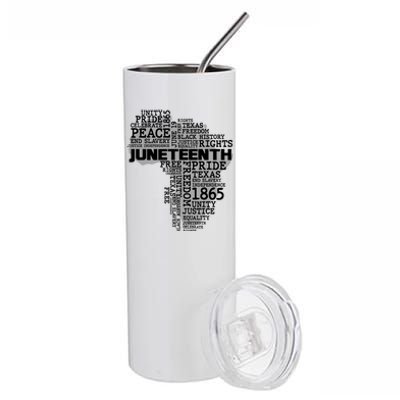 Juneteenth June 19 1865 Africa Word Cloud Art Stainless Steel Tumbler