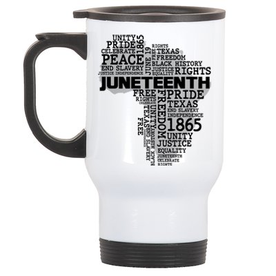 Juneteenth June 19 1865 Africa Word Cloud Art Stainless Steel Travel Mug