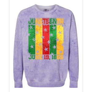 Juneteenth June 19 1865 Traditional Red Gold Green  Colorblast Crewneck Sweatshirt