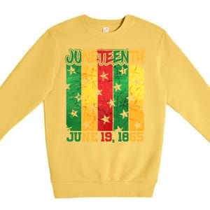 Juneteenth June 19 1865 Traditional Red Gold Green  Premium Crewneck Sweatshirt