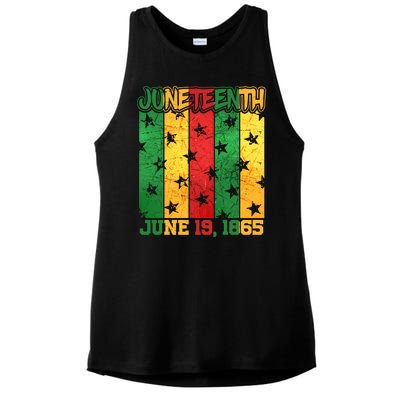 Juneteenth June 19 1865 Traditional Red Gold Green  Ladies PosiCharge Tri-Blend Wicking Tank