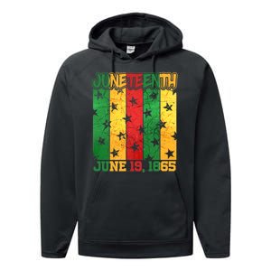 Juneteenth June 19 1865 Traditional Red Gold Green  Performance Fleece Hoodie