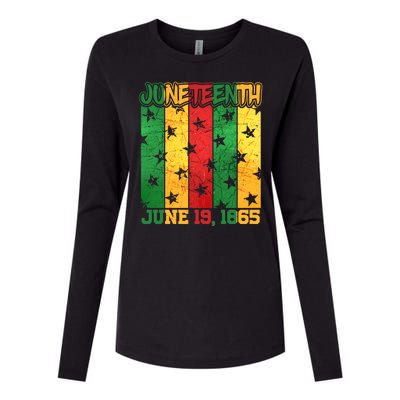 Juneteenth June 19 1865 Traditional Red Gold Green  Womens Cotton Relaxed Long Sleeve T-Shirt