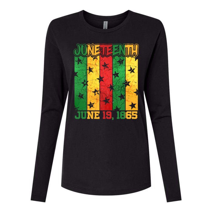 Juneteenth June 19 1865 Traditional Red Gold Green  Womens Cotton Relaxed Long Sleeve T-Shirt