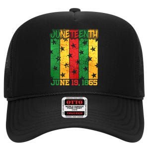 Juneteenth June 19 1865 Traditional Red Gold Green  High Crown Mesh Back Trucker Hat