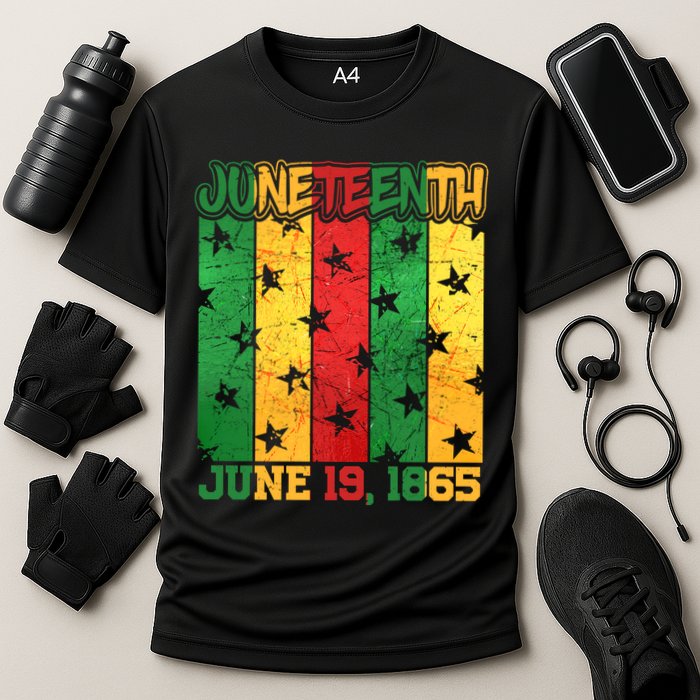 Juneteenth June 19 1865 Traditional Red Gold Green  Cooling Performance Crew T-Shirt