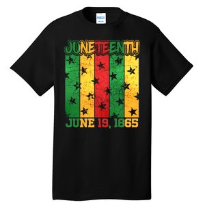 Juneteenth June 19 1865 Traditional Red Gold Green  Tall T-Shirt