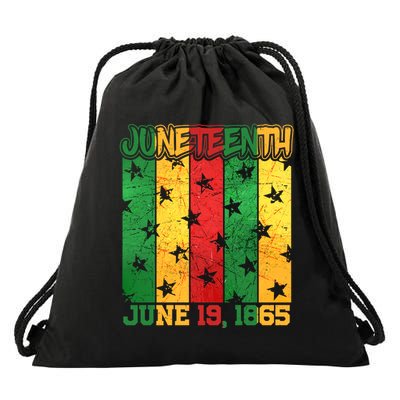 Juneteenth June 19 1865 Traditional Red Gold Green  Drawstring Bag