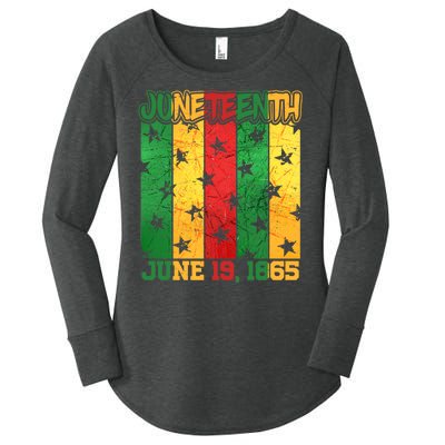 Juneteenth June 19 1865 Traditional Red Gold Green  Women's Perfect Tri Tunic Long Sleeve Shirt