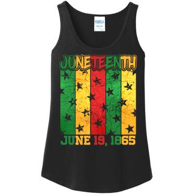 Juneteenth June 19 1865 Traditional Red Gold Green  Ladies Essential Tank