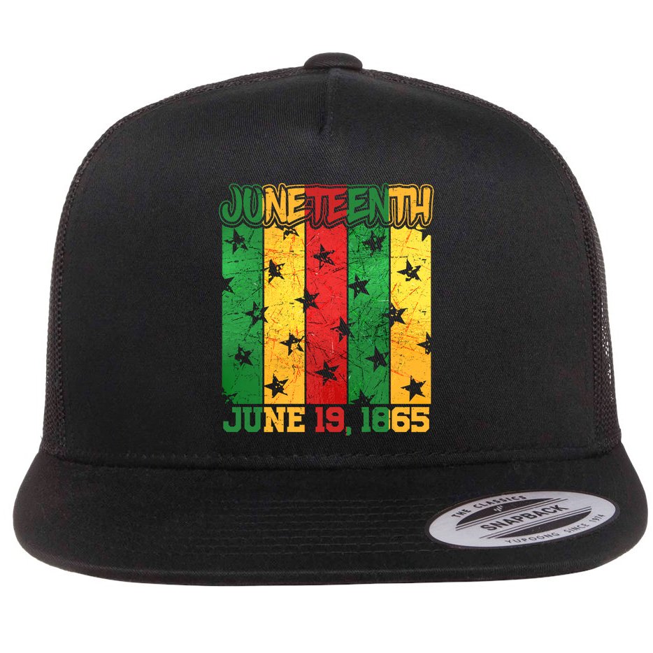 Juneteenth June 19 1865 Traditional Red Gold Green  Flat Bill Trucker Hat