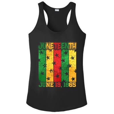 Juneteenth June 19 1865 Traditional Red Gold Green  Ladies PosiCharge Competitor Racerback Tank