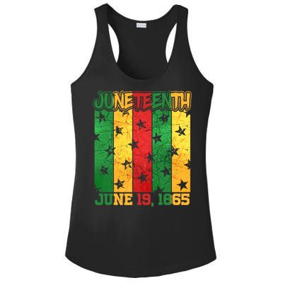 Juneteenth June 19 1865 Traditional Red Gold Green  Ladies PosiCharge Competitor Racerback Tank