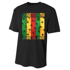 Juneteenth June 19 1865 Traditional Red Gold Green  Performance Sprint T-Shirt