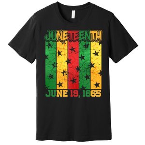 Juneteenth June 19 1865 Traditional Red Gold Green  Premium T-Shirt