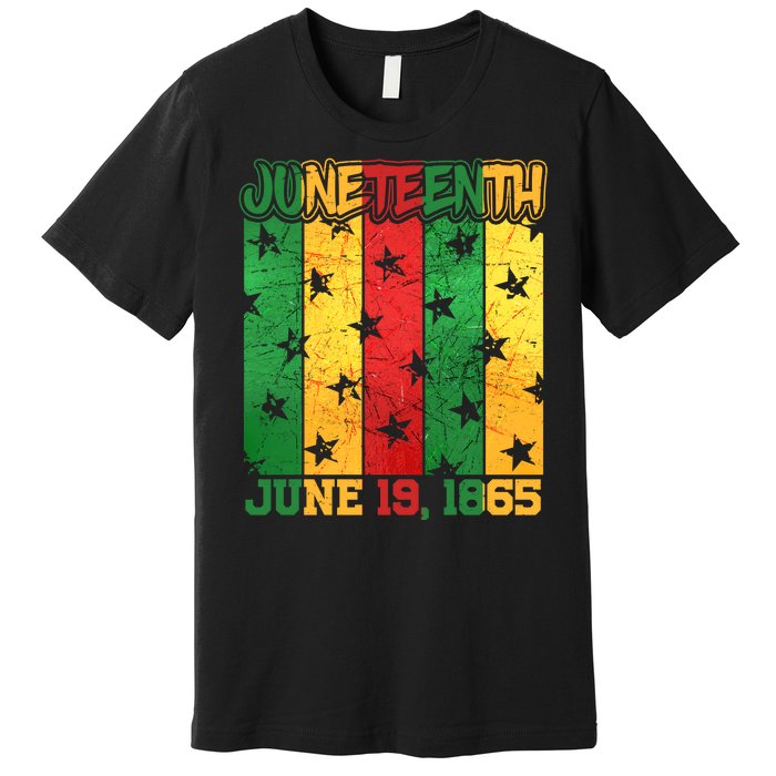 Juneteenth June 19 1865 Traditional Red Gold Green  Premium T-Shirt