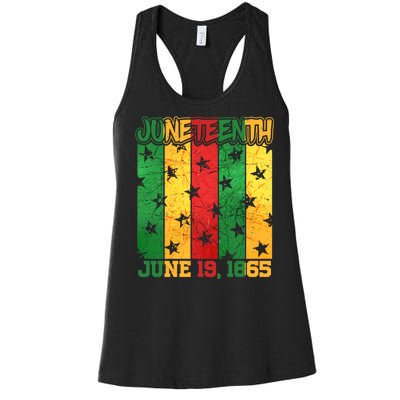 Juneteenth June 19 1865 Traditional Red Gold Green  Women's Racerback Tank