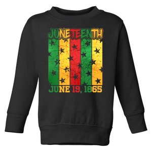 Juneteenth June 19 1865 Traditional Red Gold Green  Toddler Sweatshirt