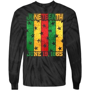 Juneteenth June 19 1865 Traditional Red Gold Green  Tie-Dye Long Sleeve Shirt