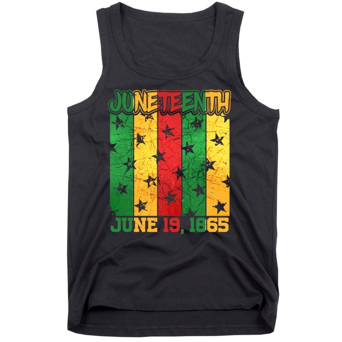 Juneteenth June 19 1865 Traditional Red Gold Green  Tank Top