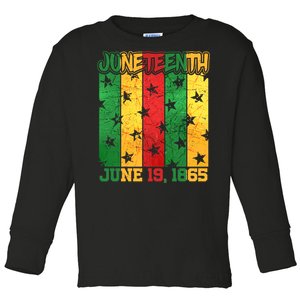 Juneteenth June 19 1865 Traditional Red Gold Green  Toddler Long Sleeve Shirt