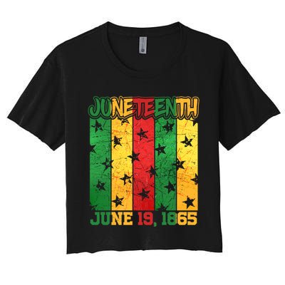 Juneteenth June 19 1865 Traditional Red Gold Green  Crop Top