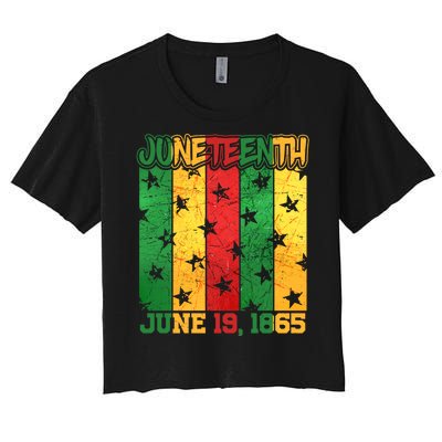 Juneteenth June 19 1865 Traditional Red Gold Green  Women's Crop Top Tee