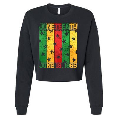 Juneteenth June 19 1865 Traditional Red Gold Green  Cropped Pullover Crew