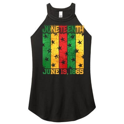 Juneteenth June 19 1865 Traditional Red Gold Green  Women's Perfect Tri Rocker Tank