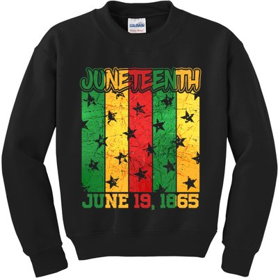 Juneteenth June 19 1865 Traditional Red Gold Green  Kids Sweatshirt