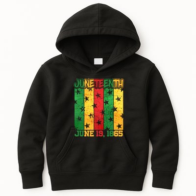 Juneteenth June 19 1865 Traditional Red Gold Green  Kids Hoodie