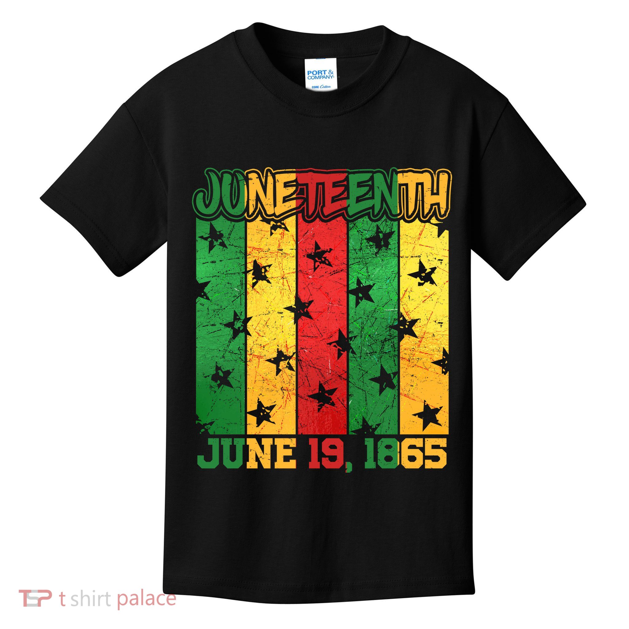 Juneteenth June 19 1865 Traditional Red Gold Green  Kids T-Shirt