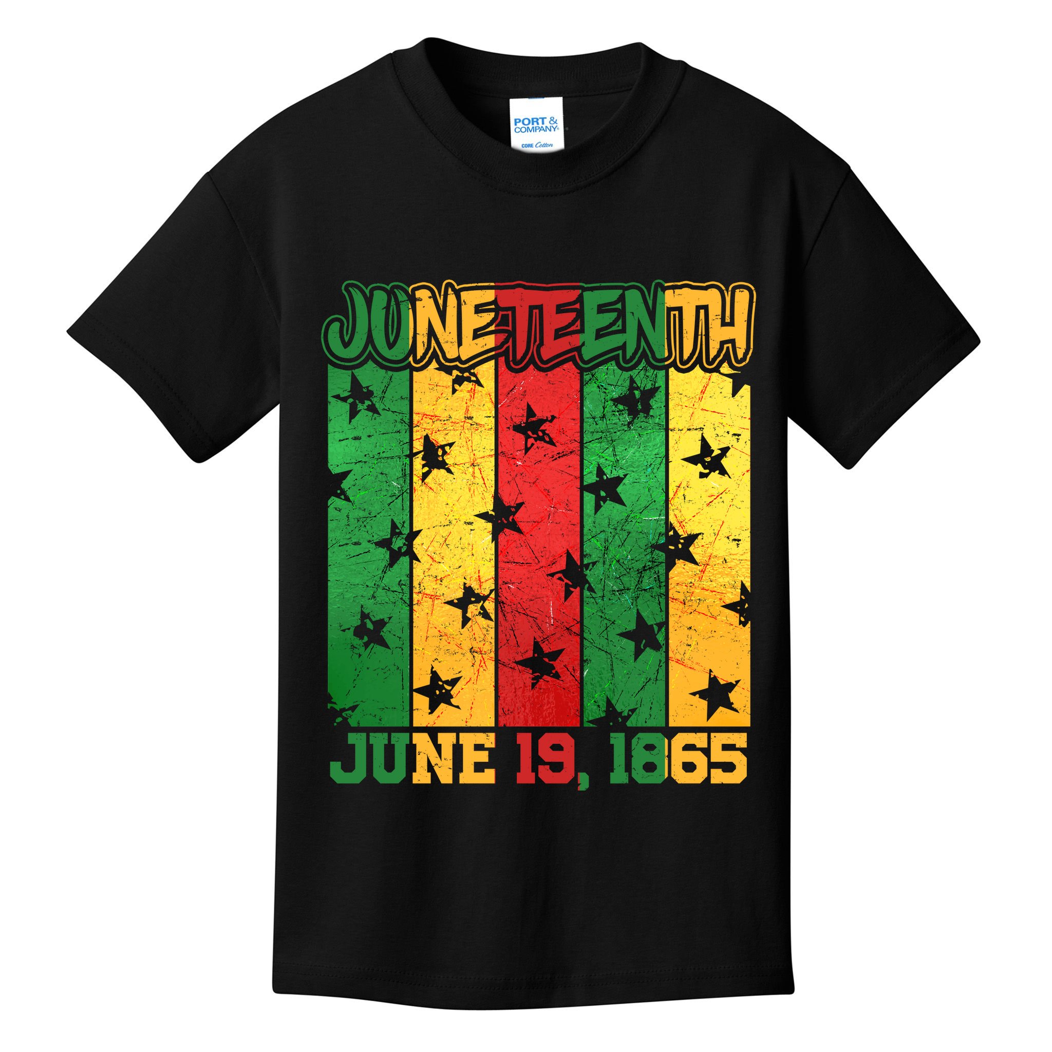 Juneteenth June 19 1865 Traditional Red Gold Green  Kids T-Shirt