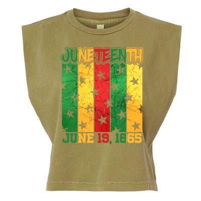 Juneteenth June 19 1865 Traditional Red Gold Green  Garment-Dyed Women's Muscle Tee