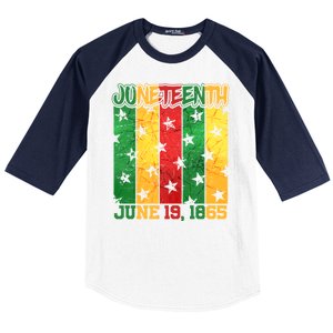 Juneteenth June 19 1865 Traditional Red Gold Green  Baseball Sleeve Shirt