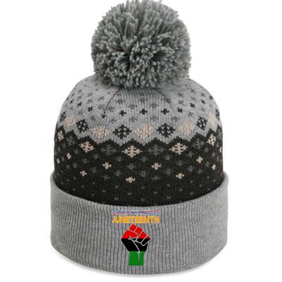 Juneteenth June 19th Traditional Colors The Baniff Cuffed Pom Beanie