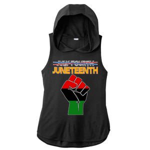 Juneteenth June 19th Traditional Colors Ladies PosiCharge Tri-Blend Wicking Draft Hoodie Tank