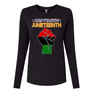 Juneteenth June 19th Traditional Colors Womens Cotton Relaxed Long Sleeve T-Shirt