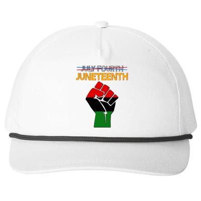 Juneteenth June 19th Traditional Colors Snapback Five-Panel Rope Hat